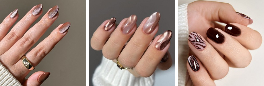 Gel polish cat eye manicure